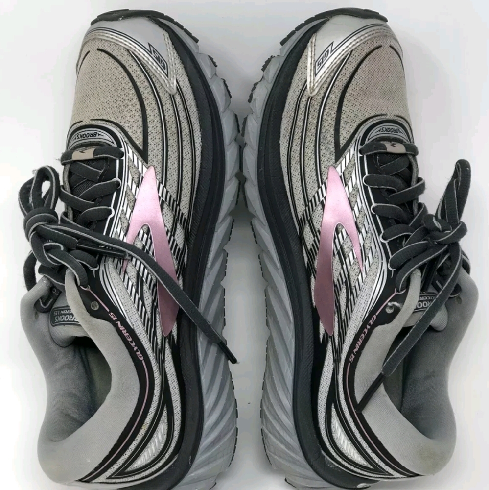 Brooks Glycerin 15 Women’s Super DNA Running Shoes Silver Gray Pink